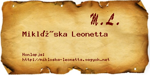 Miklóska Leonetta névjegykártya